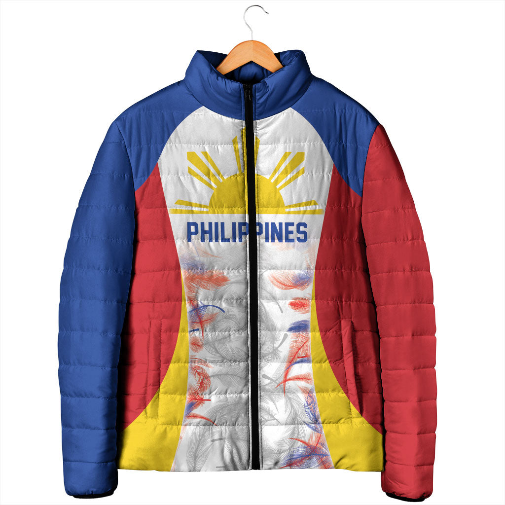 Philippines Flag Day Padded Jacket Filipino Feather Pattern LT9 - Polynesian Pride
