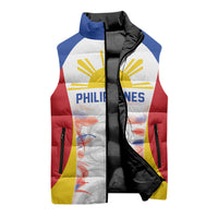 Philippines Flag Day Sleeveless Puffer Jacket Filipino Feather Pattern LT9 - Polynesian Pride
