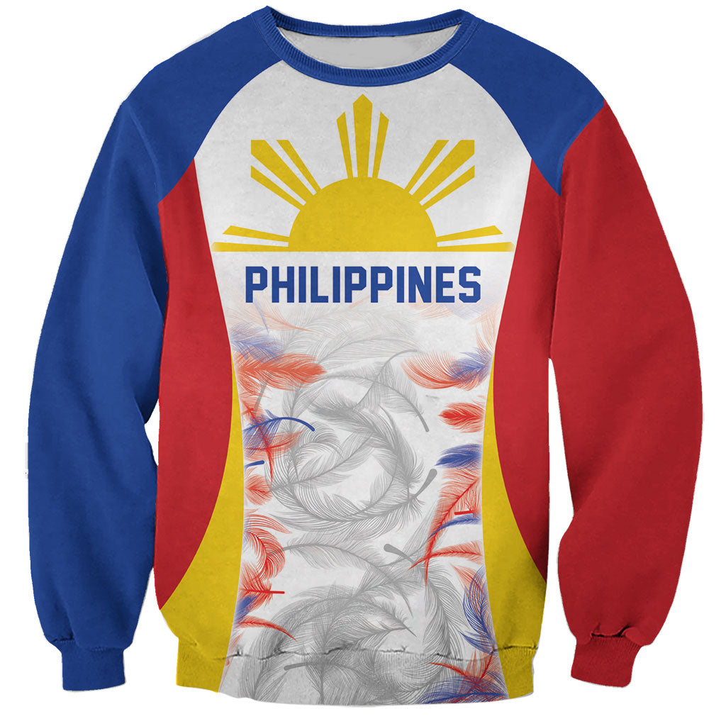Philippines Flag Day Sweatshirt Filipino Feather Pattern LT9 Unisex White - Polynesian Pride