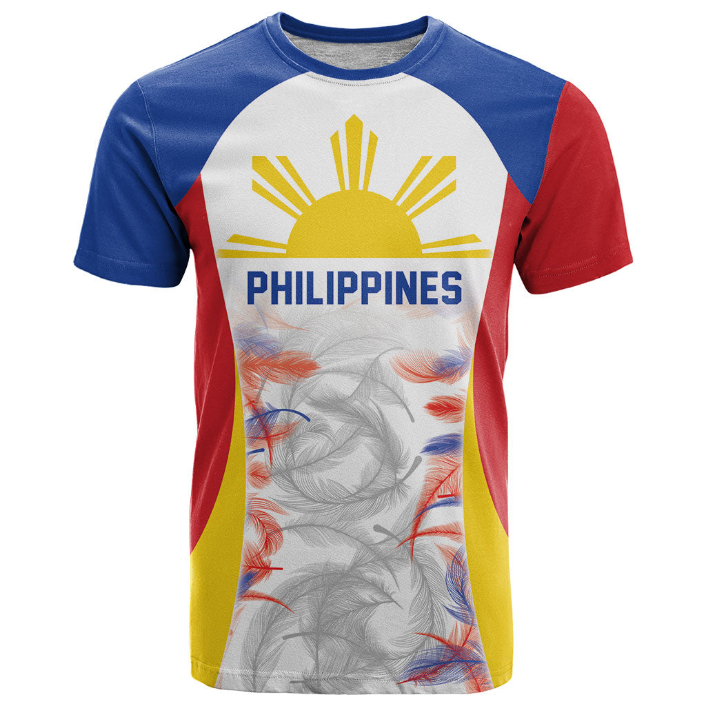 Philippines Flag Day T Shirt Filipino Feather Pattern LT9 White - Polynesian Pride
