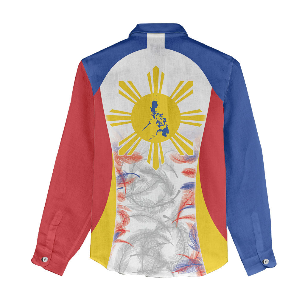Philippines Flag Day Women Casual Shirt Filipino Feather Pattern LT9 - Polynesian Pride