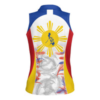 Philippines Flag Day Women Sleeveless Polo Shirt Filipino Feather Pattern LT9 - Polynesian Pride