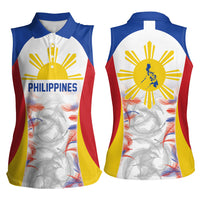 Philippines Flag Day Women Sleeveless Polo Shirt Filipino Feather Pattern LT9 - Polynesian Pride