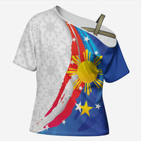 Philippines Flag Day Cross Shoulder Shirt Filipino Pride Shines Bright On Flag Day LT9 Female White - Polynesian Pride