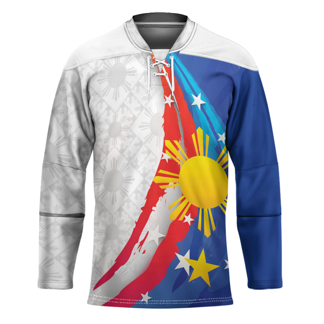 Philippines Flag Day Hockey Jersey Filipino Pride Shines Bright On Flag Day LT9 Unisex White - Polynesian Pride
