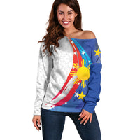 Philippines Flag Day Off Shoulder Sweater Filipino Pride Shines Bright On Flag Day LT9 Women White - Polynesian Pride