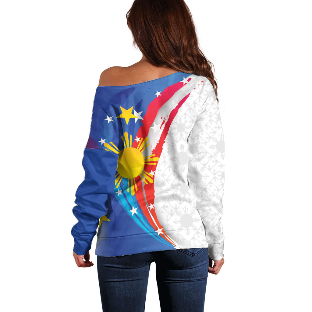 Philippines Flag Day Off Shoulder Sweater Filipino Pride Shines Bright On Flag Day LT9 - Polynesian Pride