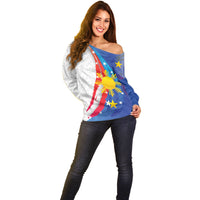 Philippines Flag Day Off Shoulder Sweater Filipino Pride Shines Bright On Flag Day LT9 - Polynesian Pride