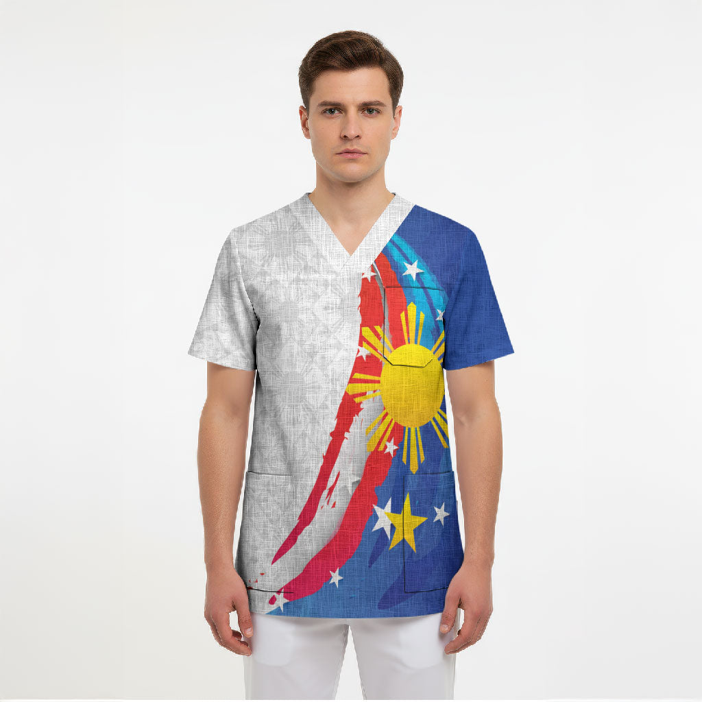 Philippines Flag Day Scrub Top Filipino Pride Shines Bright On Flag Day LT9 - Polynesian Pride