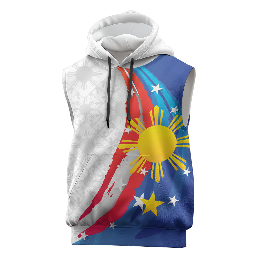 Philippines Flag Day Sleeveless Hoodie Filipino Pride Shines Bright On Flag Day LT9 White - Polynesian Pride