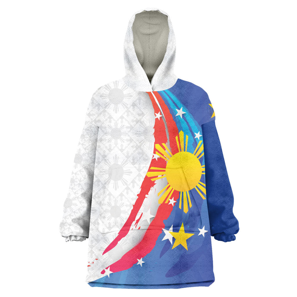 Philippines Flag Day Wearable Blanket Hoodie Filipino Pride Shines Bright On Flag Day LT9 One Size White - Polynesian Pride