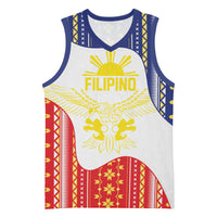 Philippines Flag Day Basketball Jersey Filipino Traditional Igorot Tribal Pattern LT9 Unisex White - Polynesian Pride