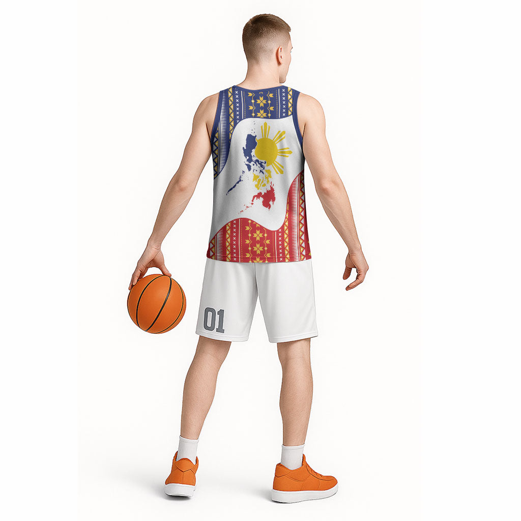 Philippines Flag Day Basketball Jersey Filipino Traditional Igorot Tribal Pattern LT9 - Polynesian Pride