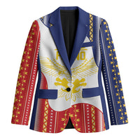 Philippines Flag Day Blazer Filipino Traditional Igorot Tribal Pattern LT9 Unisex White - Polynesian Pride