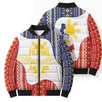 Philippines Flag Day Bomber Puffer Jacket Filipino Traditional Igorot Tribal Pattern LT9 - Polynesian Pride