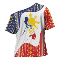 Philippines Flag Day Cross Shoulder Shirt Filipino Traditional Igorot Tribal Pattern LT9 - Polynesian Pride