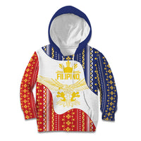 Philippines Flag Day Kid Hoodie Filipino Traditional Igorot Tribal Pattern LT9 Hoodie White - Polynesian Pride