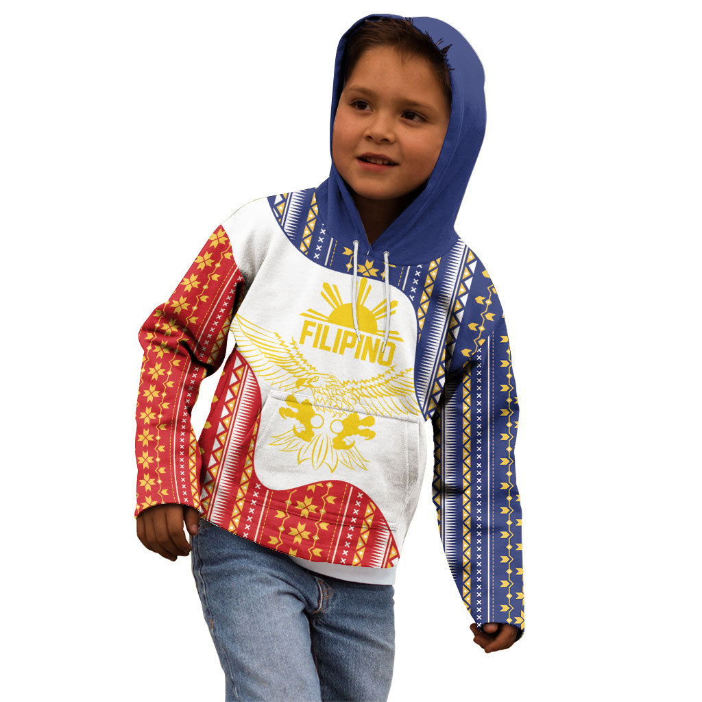 Philippines Flag Day Kid Hoodie Filipino Traditional Igorot Tribal Pattern LT9 - Polynesian Pride