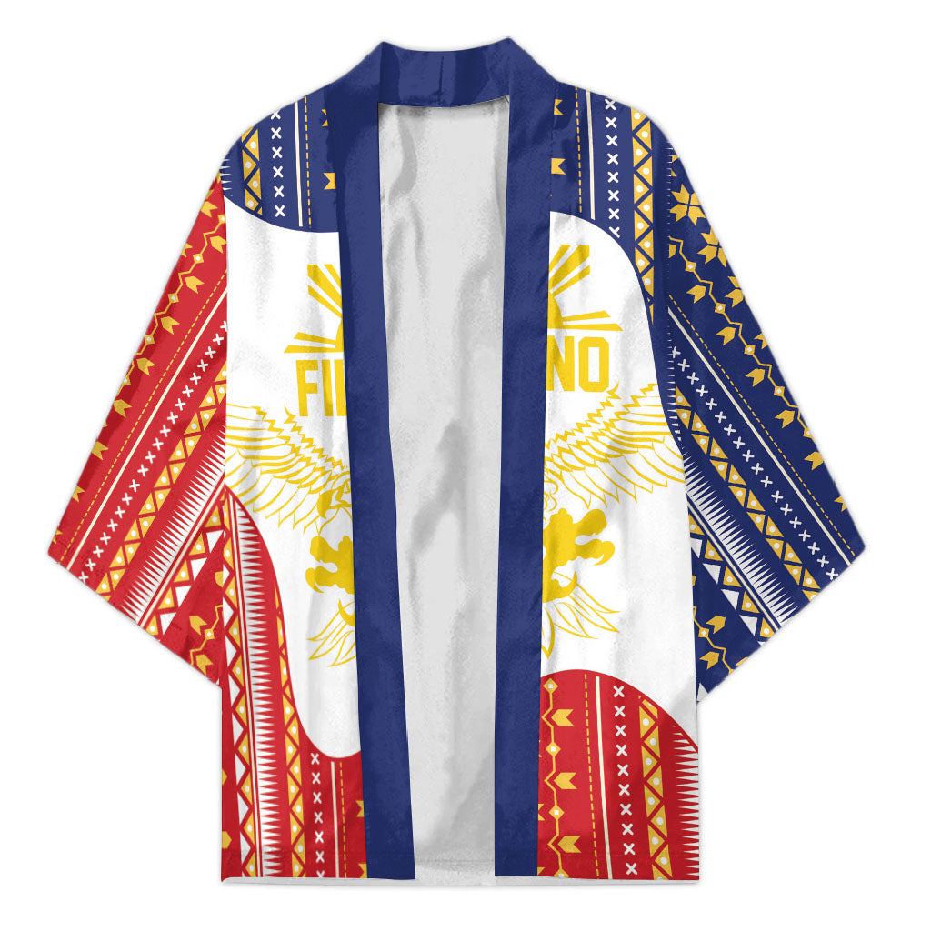 Philippines Flag Day Kimono Filipino Traditional Igorot Tribal Pattern LT9 Unisex White - Polynesian Pride