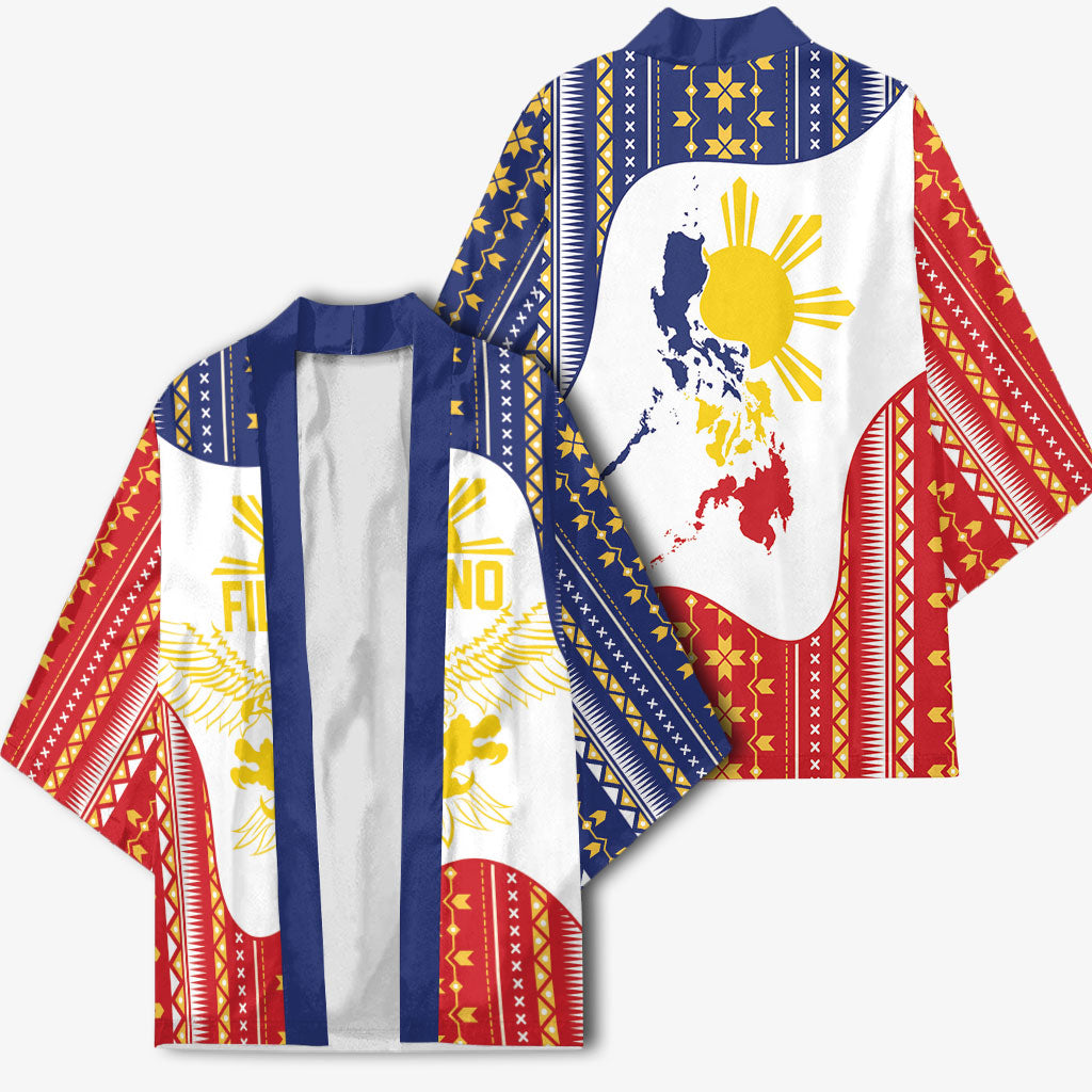 Philippines Flag Day Kimono Filipino Traditional Igorot Tribal Pattern LT9 - Polynesian Pride