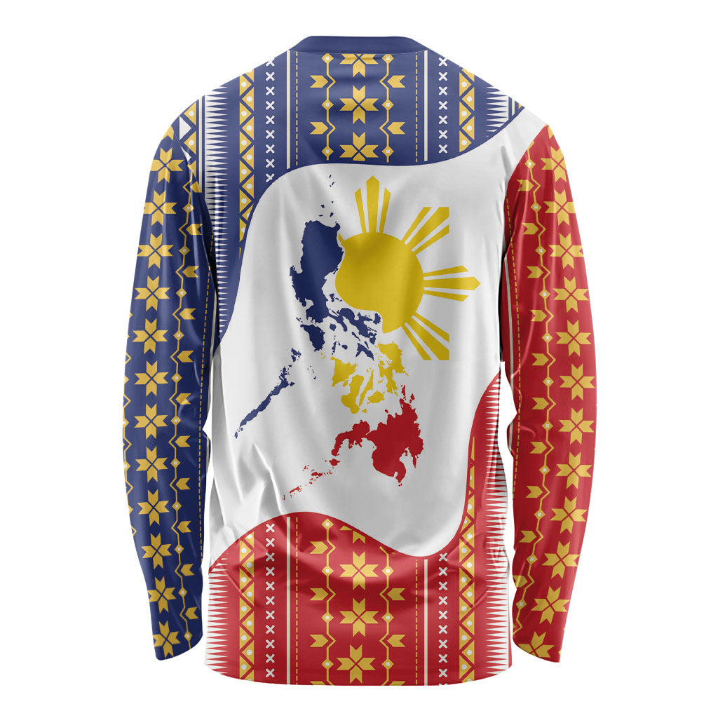 Philippines Flag Day Long Sleeve Shirt Filipino Traditional Igorot Tribal Pattern LT9 - Polynesian Pride