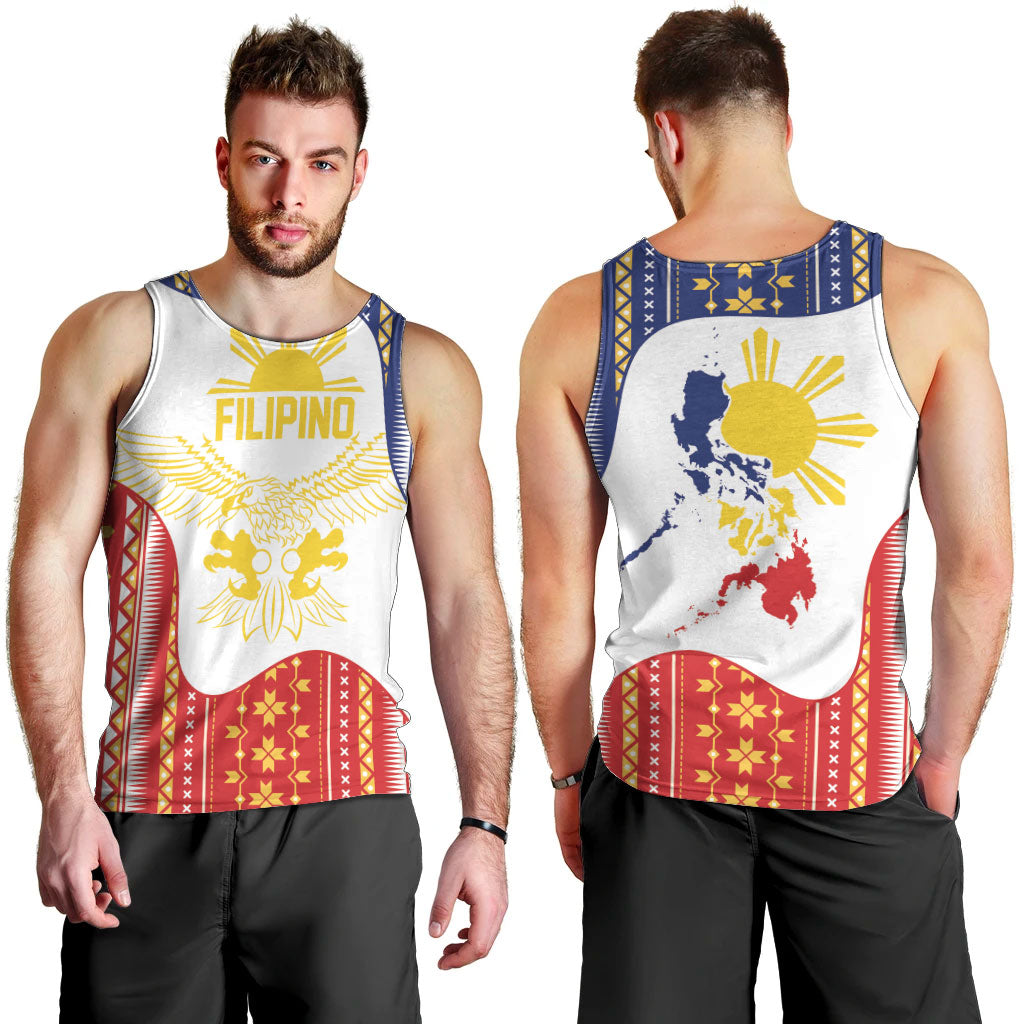 Philippines Flag Day Men Tank Top Filipino Traditional Igorot Tribal Pattern