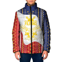 Philippines Flag Day Padded Jacket Filipino Traditional Igorot Tribal Pattern LT9 Men White - Polynesian Pride