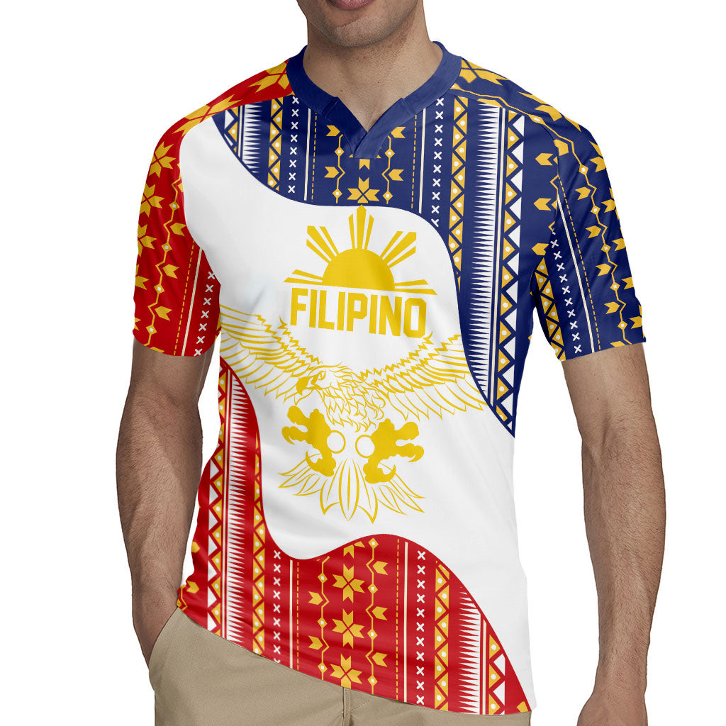 Philippines Flag Day Rugby Jersey Filipino Traditional Igorot Tribal Pattern LT9 - Polynesian Pride