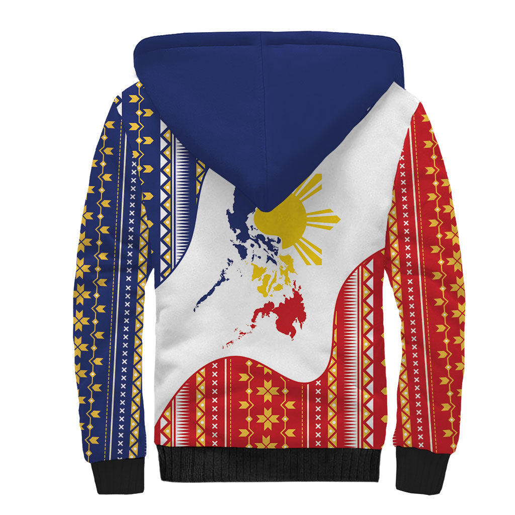 Philippines Flag Day Sherpa Hoodie Filipino Traditional Igorot Tribal Pattern LT9 - Polynesian Pride