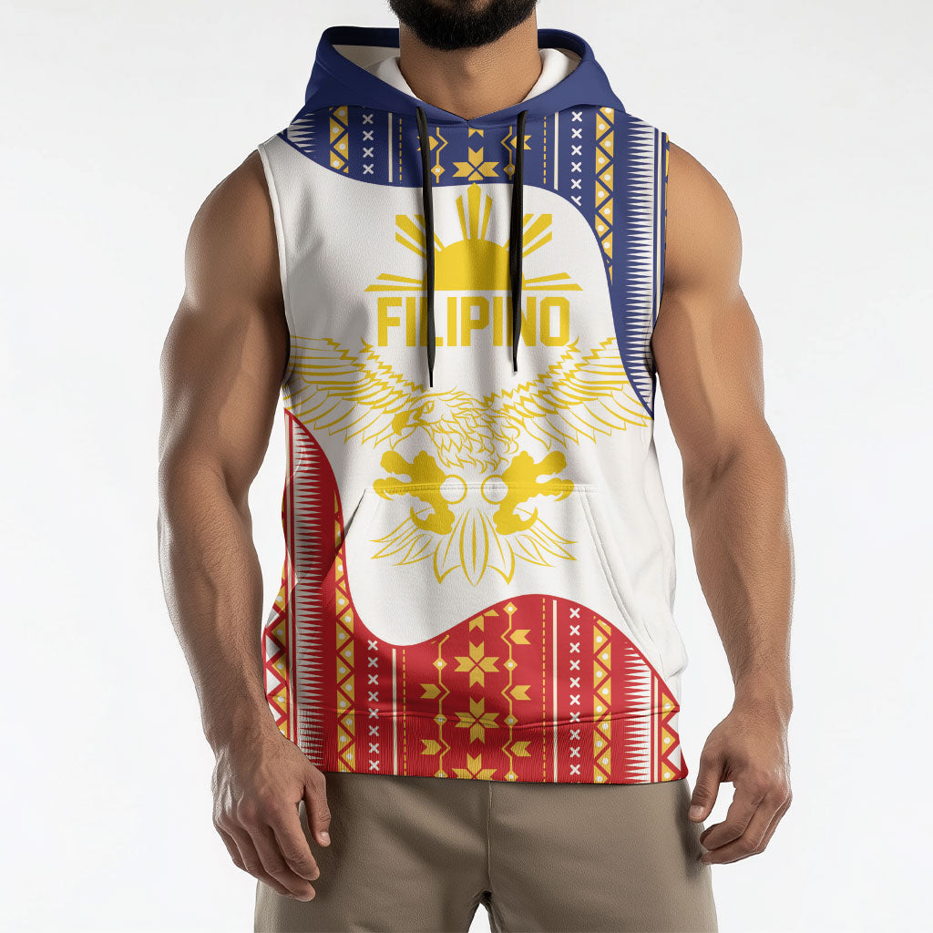 Philippines Flag Day Sleeveless Hoodie Filipino Traditional Igorot Tribal Pattern LT9 - Polynesian Pride