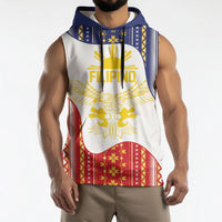 Philippines Flag Day Sleeveless Hoodie Filipino Traditional Igorot Tribal Pattern LT9 - Polynesian Pride