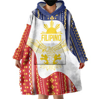 Philippines Flag Day Wearable Blanket Hoodie Filipino Traditional Igorot Tribal Pattern LT9 - Polynesian Pride