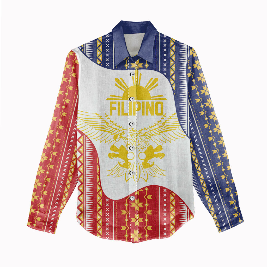 Philippines Flag Day Women Casual Shirt Filipino Traditional Igorot Tribal Pattern