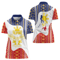 Philippines Flag Day Women Polo Shirt Filipino Traditional Igorot Tribal Pattern LT9 - Polynesian Pride