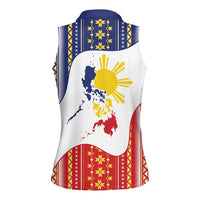 Philippines Flag Day Women Sleeveless Polo Shirt Filipino Traditional Igorot Tribal Pattern