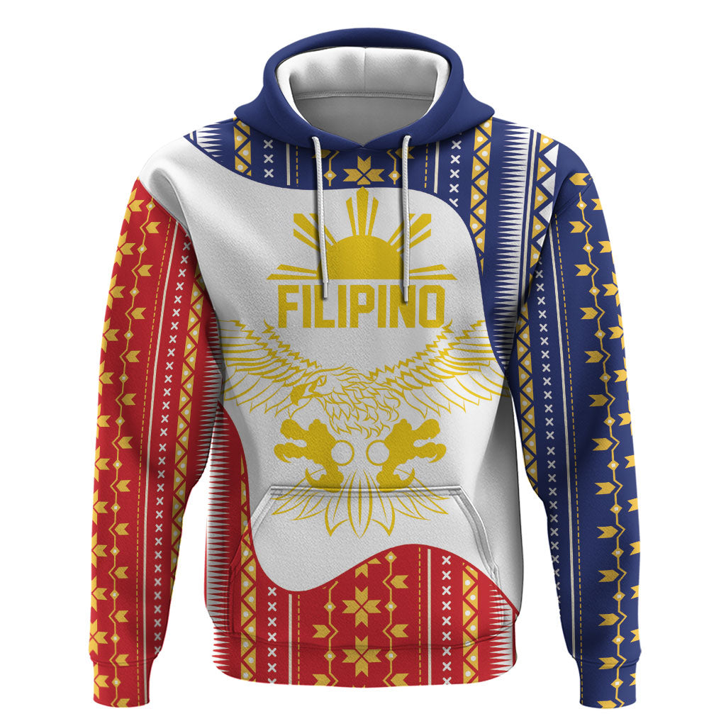 Philippines Flag Day Zip Hoodie Filipino Traditional Igorot Tribal Pattern LT9 Pullover Hoodie White - Polynesian Pride