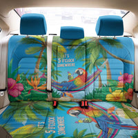 5 Oclock Somewhere Back Car Seat Cover Hawaii Parrots Cocktail Summer Beach Vibe - Polynesian Pride