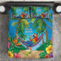 5 Oclock Somewhere Bedding Set Hawaii Parrots Cocktail Summer Beach Vibe - Polynesian Pride