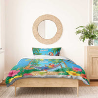 5 Oclock Somewhere Bedding Set Hawaii Parrots Cocktail Summer Beach Vibe - Polynesian Pride