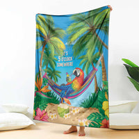 5 Oclock Somewhere Blanket Hawaii Parrots Cocktail Summer Beach Vibe - Polynesian Pride