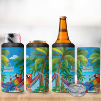 5 Oclock Somewhere 4 in 1 Can Cooler Tumbler Hawaii Parrots Cocktail Summer Beach Vibe - Polynesian Pride