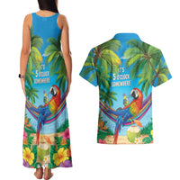 5 Oclock Somewhere Couples Matching Tank Maxi Dress and Hawaiian Shirt Hawaii Parrots Cocktail Summer Beach Vibe LT9 - Polynesian Pride