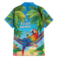 5 Oclock Somewhere Family Matching Off Shoulder Maxi Dress and Hawaiian Shirt Hawaii Parrots Cocktail Summer Beach Vibe - Polynesian Pride