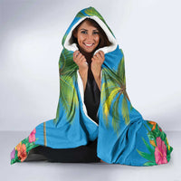 5 Oclock Somewhere Hooded Blanket Hawaii Parrots Cocktail Summer Beach Vibe - Polynesian Pride