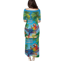 5 Oclock Somewhere Puletasi Hawaii Parrots Cocktail Summer Beach Vibe LT9 - Polynesian Pride