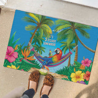 5 Oclock Somewhere Rubber Doormat Hawaii Parrots Cocktail Summer Beach Vibe LT9 - Polynesian Pride