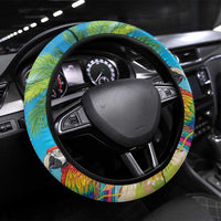 5 Oclock Somewhere Steering Wheel Cover Hawaii Parrots Cocktail Summer Beach Vibe - Polynesian Pride