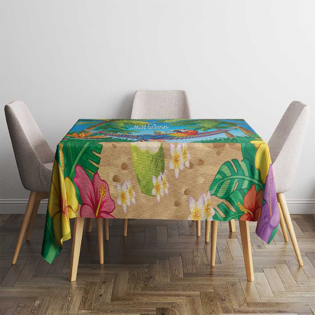 5 Oclock Somewhere Tablecloth Hawaii Parrots Cocktail Summer Beach Vibe - Polynesian Pride