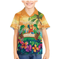 5 Oclock Somewhere Personalized Family Matching Mermaid Dress and Hawaiian Shirt Hawaii Parrots Plumeria Summer Vibe - Polynesian Pride