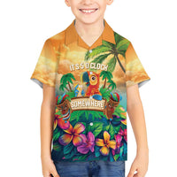 5 Oclock Somewhere Personalized Family Matching Summer Maxi Dress and Hawaiian Shirt Hawaii Parrots Plumeria Summer Vibe - Polynesian Pride